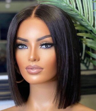 Perruque Bob Closure Lisse Naturelle – 12 pouces